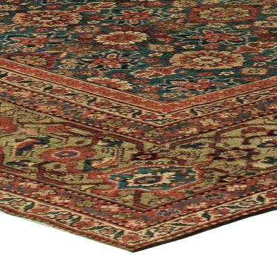 1920s Persian Sultanabad Red Brown and Beige Handwoven Wool Rug