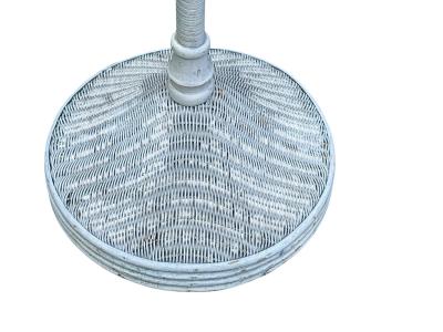 1920s WHITE WICKER BRASS BRIDGE FLOOR LAMP
