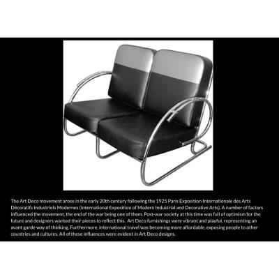 1925 Art Deco Paris Expo Machine Age Modernist Streamline Bench