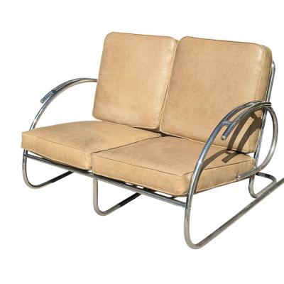 1925 Art Deco Paris Expo Machine Age Modernist Streamline Sofa Settee