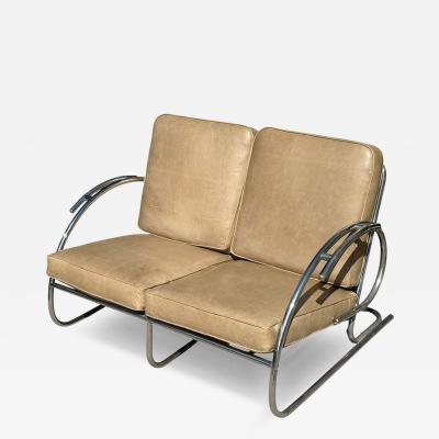 1925 Art Deco Paris Expo Machine Age Modernist Streamline Sofa Settee