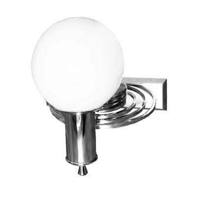1930 s Art Deco Pair of Chrome and White Glass Globe Sconces