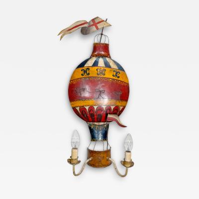 1930 s French Tole Hot Air Balloon Wall Light