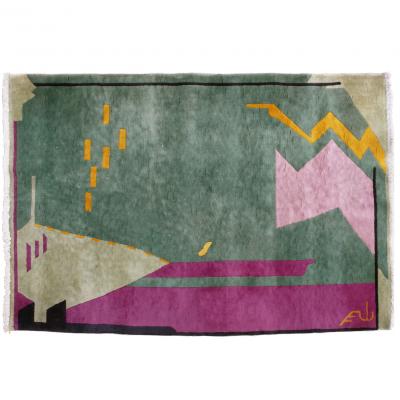 1930 s Hand Woven Art Deco Rug Signed