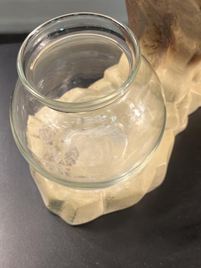 1930S CARNIVAL PRIZE CAT WITH GOLDFISH BOWL CHALKWARE FIGURINE