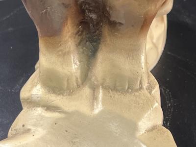 1930S CARNIVAL PRIZE CAT WITH GOLDFISH BOWL CHALKWARE FIGURINE