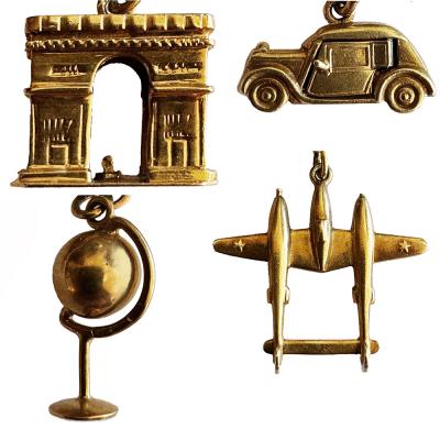 1930s 14K Charm Bracelet with 19 14K Charms