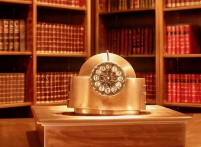 1930s Amsterdam School Rare Copper Mantel Clock with Mauthe Movement