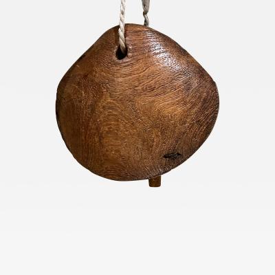1930s Antique COW BELL in Solid Oak Wood Farmhouse Rustic