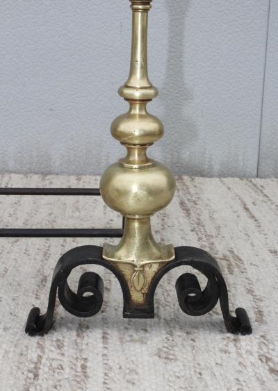 1930s Bronze And Iron Andirons