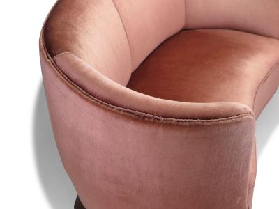 1930s Danish Deco Curved Sofa in Original Pink Mohair