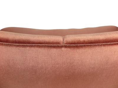 1930s Danish Deco Curved Sofa in Original Pink Mohair