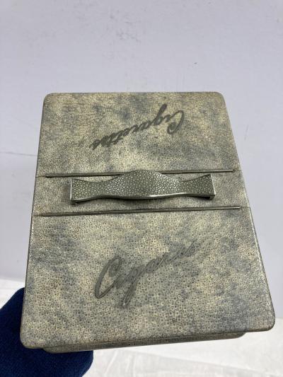 1930s Decorative boxe covered with fish skin attributed to Eug ne Rousseau