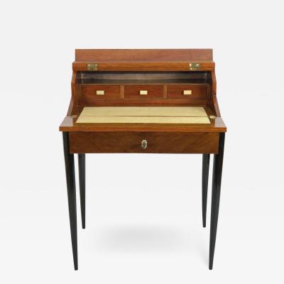 1930s French Art Deco Secretary on Thin Legs in Real Wood Veneer