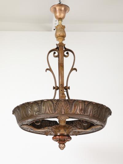 1930s French Bronze Chandelier