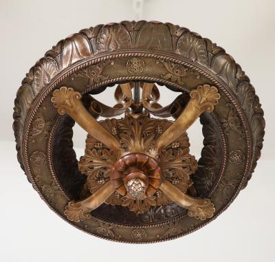 1930s French Bronze Chandelier