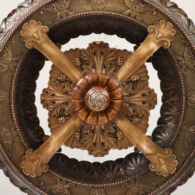1930s French Bronze Chandelier