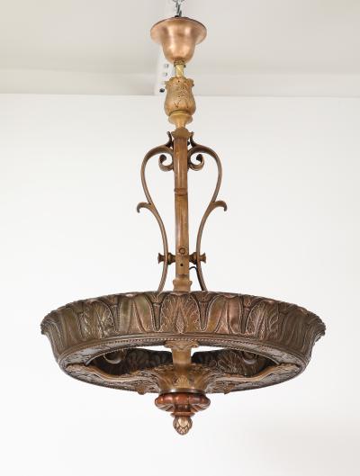 1930s French Bronze Chandelier