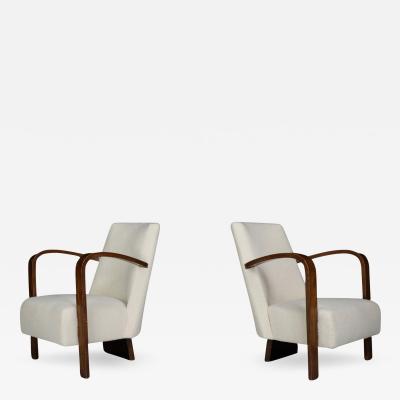 1930s French tri leg Art Deco armchair boucl 