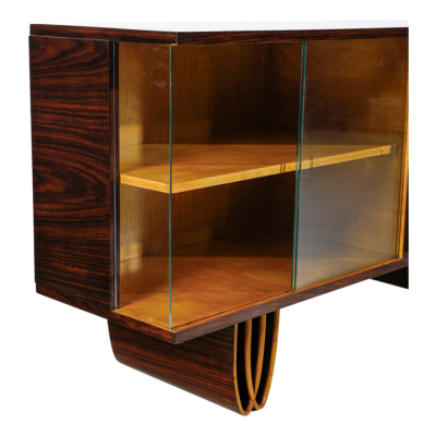 1930s Italian 67 Brazilian rosewood sideboard w display cabinet