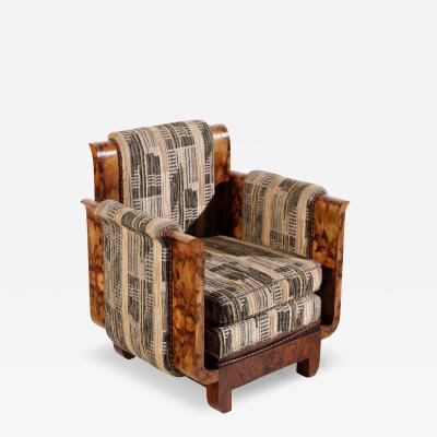 1930s Italian exceptional pair figural radical di noce poltrona chairs