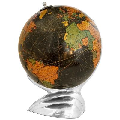 1930s Light Up Globe w Streamline Airplane Base