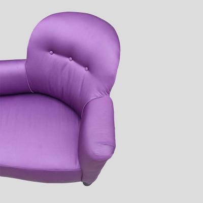 1930s Purple Satin Color Chaise De Lounge Sofa