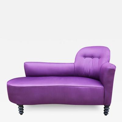 1930s Purple Satin Color Chaise De Lounge Sofa