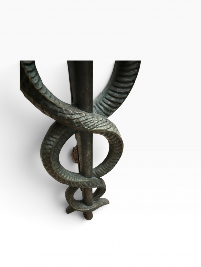 1930s Solide bronze snake andirons