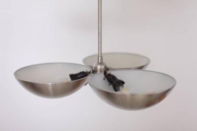 1930s Steel Pendant Lamp Functionalism Germany Art Deco