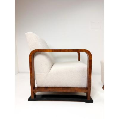 1930s Swedish Art Deco Chair and Ottoman