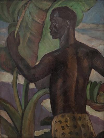 1930s painting of a shirtless man France