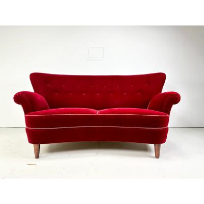 1940 s Curved Danish Sofa
