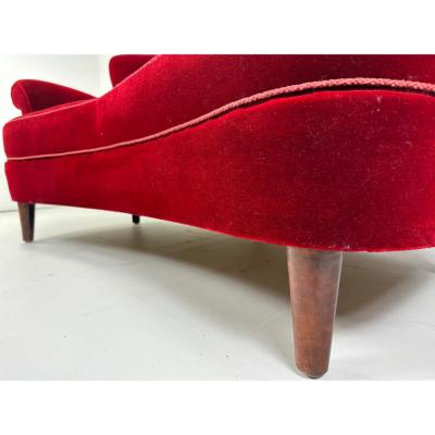 1940 s Curved Danish Sofa