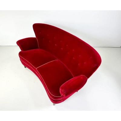 1940 s Curved Danish Sofa