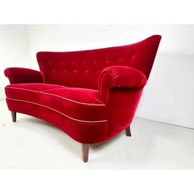 1940 s Curved Danish Sofa