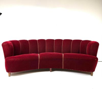 1940 s Curved Danish Sofa