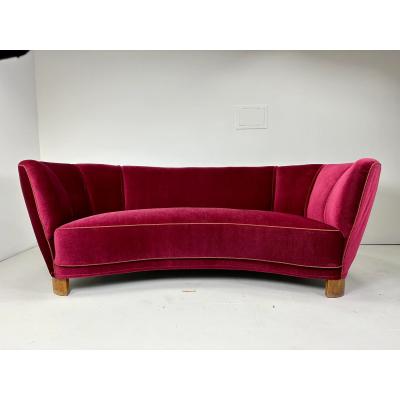 1940 s Curved Danish Sofa