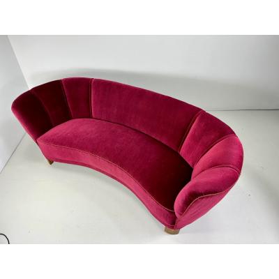 1940 s Curved Danish Sofa