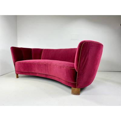 1940 s Curved Danish Sofa
