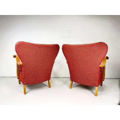 1940 s Swedish Lounge Chairs a Pair