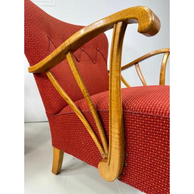 1940 s Swedish Lounge Chairs a Pair