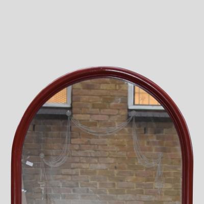 1940 s red lacquered arc mirror