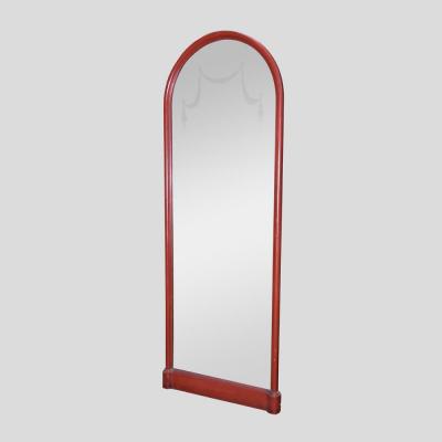 1940 s red lacquered arc mirror