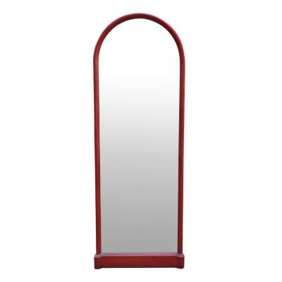 1940 s red lacquered arc mirror