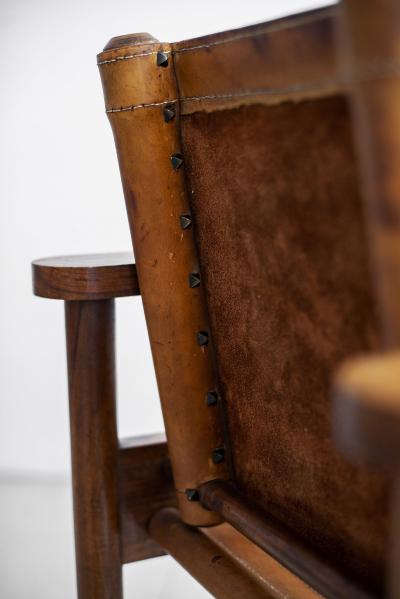 1940S FRENCH LEATHER CHAIRS