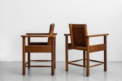 1940S FRENCH LEATHER CHAIRS