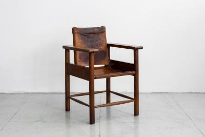1940S FRENCH LEATHER CHAIRS