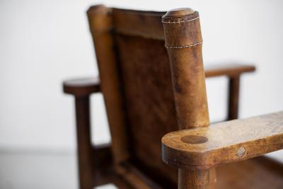1940S FRENCH LEATHER CHAIRS