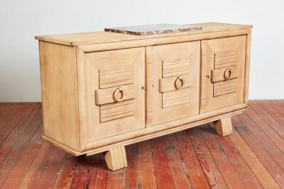 1940S OAK SIDEBOARD WITH BURGUNDY MARBLE